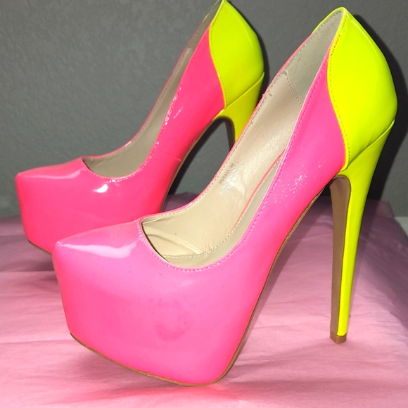 Neon Color-Block High Heels - Picture 5 of 5
